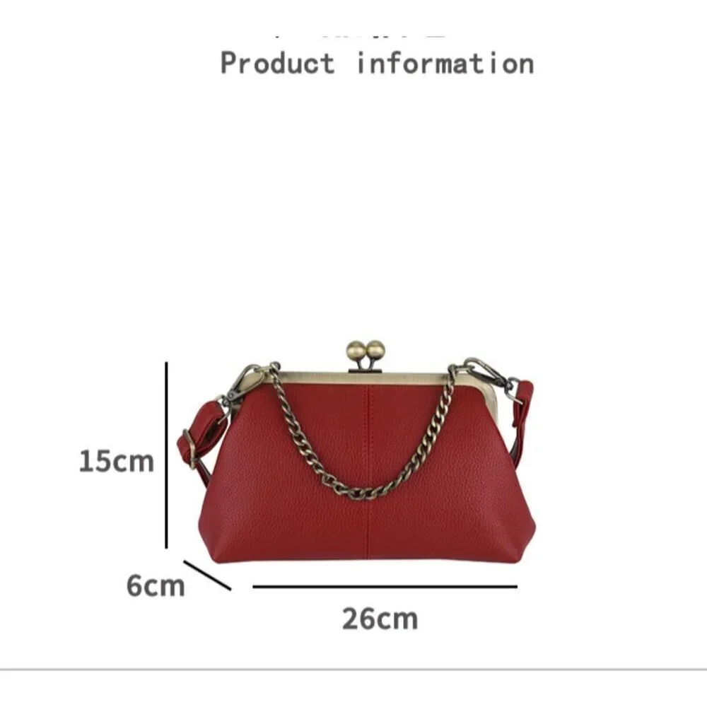Leather Bag Women Vagen Leather Cross-Body Purse Evening Party